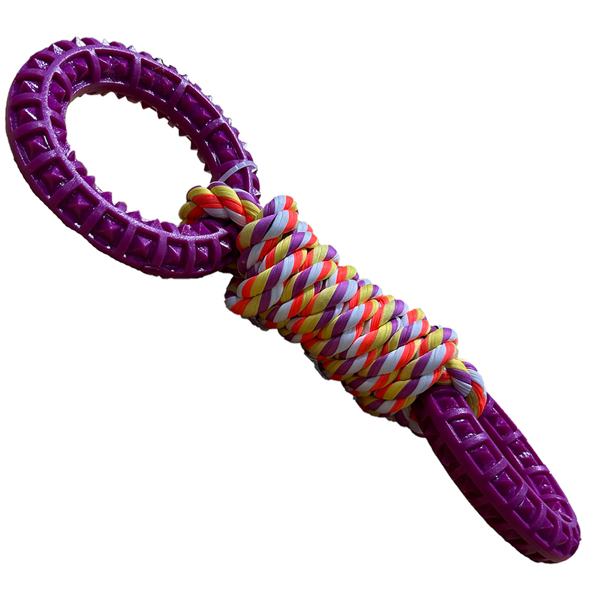 Dog Braided Rope Tug Toy with TPR Rings