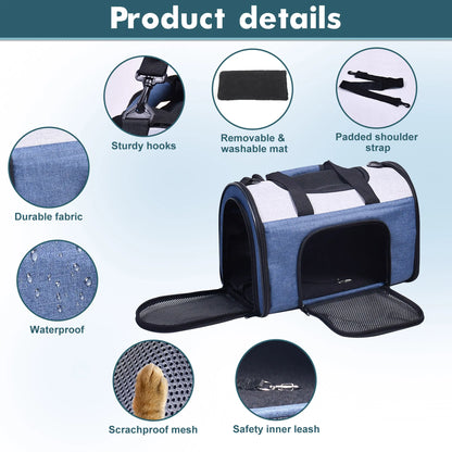 JESPET Soft-Sided Pet Carrier for Small Dogs and Cats
