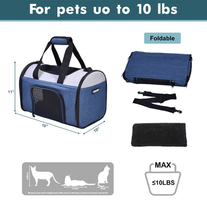 JESPET Soft-Sided Pet Carrier for Small Dogs and Cats