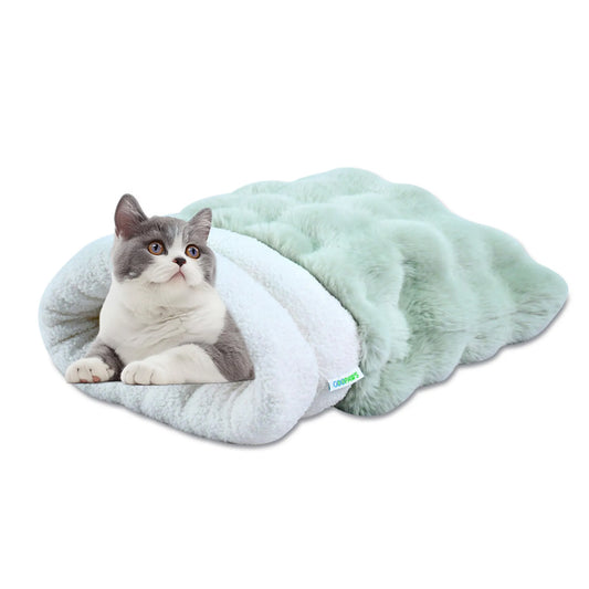 GOOPAWS 4-in-1 Self-Warming Cat Sack Bed