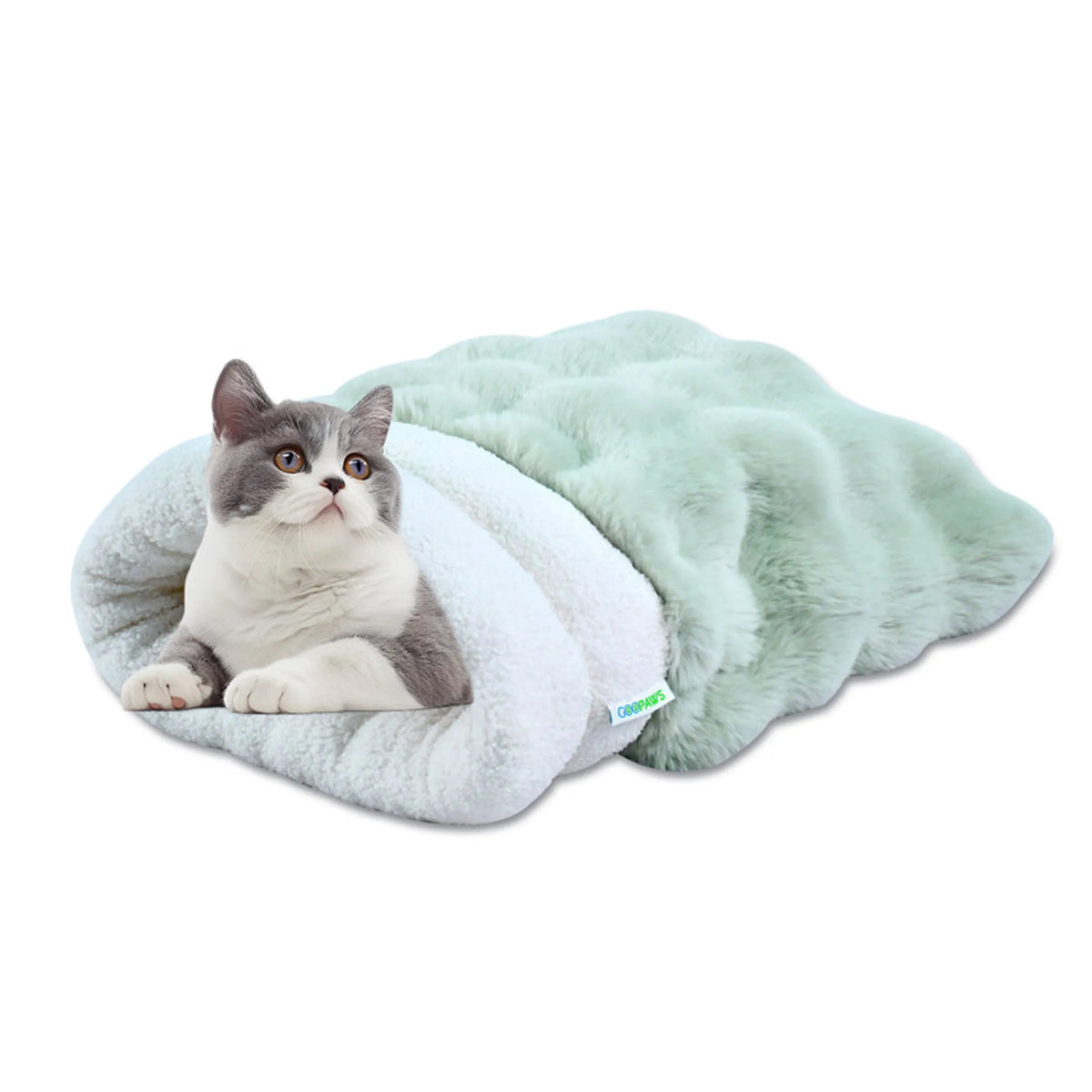 GOOPAWS 4-in-1 Self-Warming Cat Sack Bed