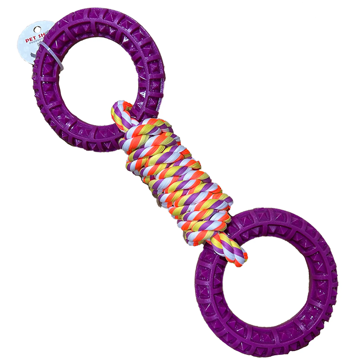 Dog Braided Rope Tug Toy with TPR Rings