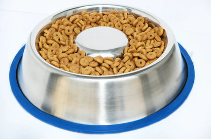 Mr. Peanut's Stainless Steel Slow Feed Dog Bowl