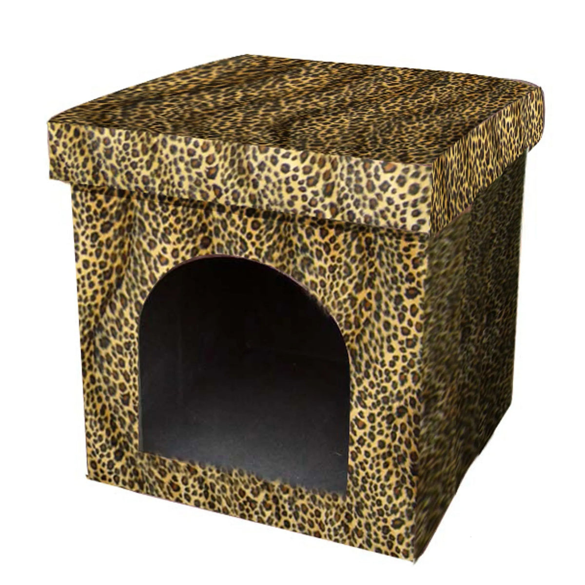 Cheetah Print Folding Doghouse Pet Bed
