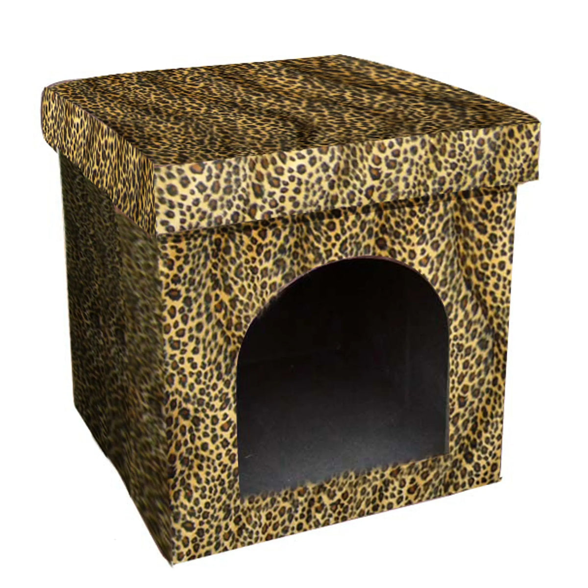 Cheetah Print Folding Doghouse Pet Bed