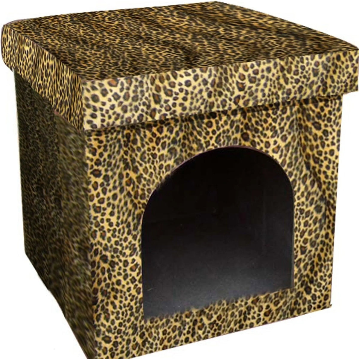 Cheetah Print Folding Doghouse Pet Bed
