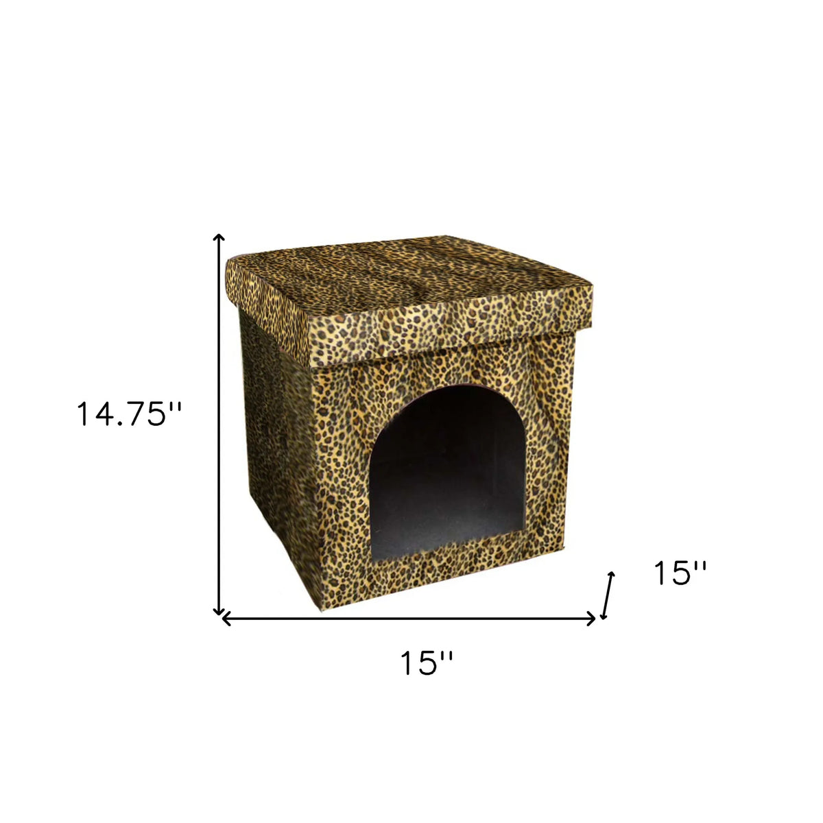 Cheetah Print Folding Doghouse Pet Bed