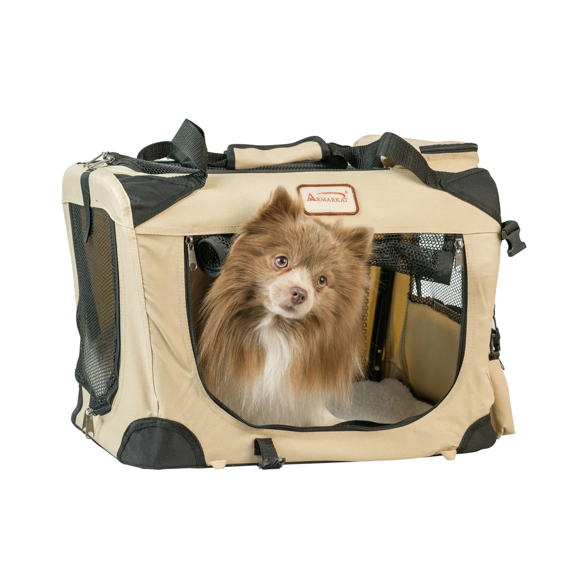 Armarkat PC201B Folding Soft Dog Crate and Carrier