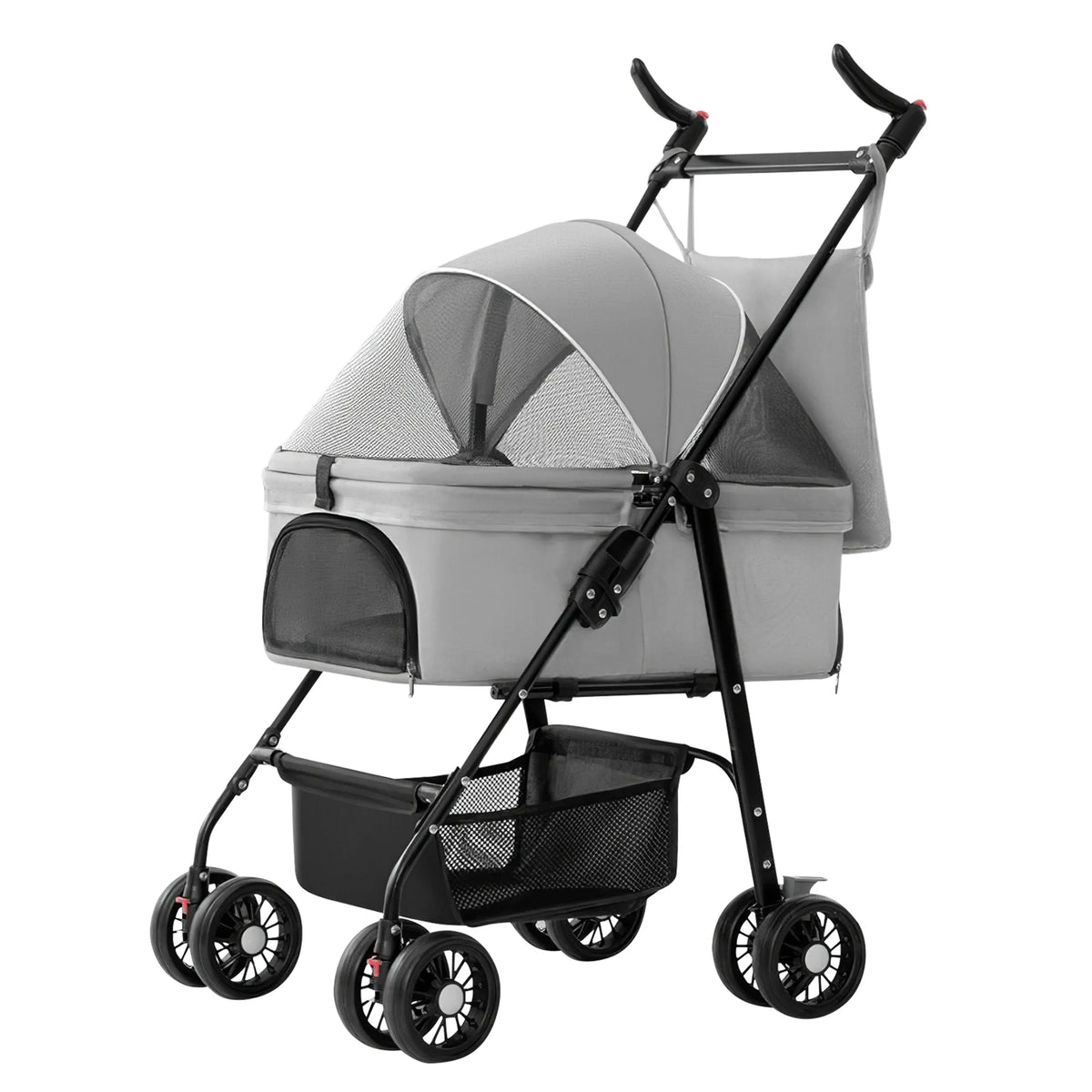 4 Wheel Pet Stroller with Detachable Carrier