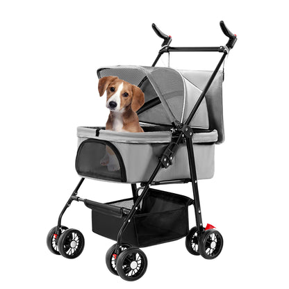 4 Wheel Pet Stroller with Detachable Carrier