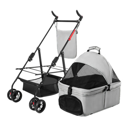 4 Wheel Pet Stroller with Detachable Carrier