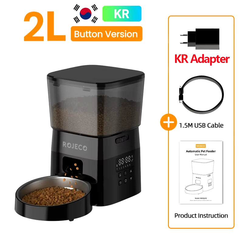 All 4s Paws Smart Auto Pet Feeder with digital display and food tray for automatic, portion-controlled pet feeding.