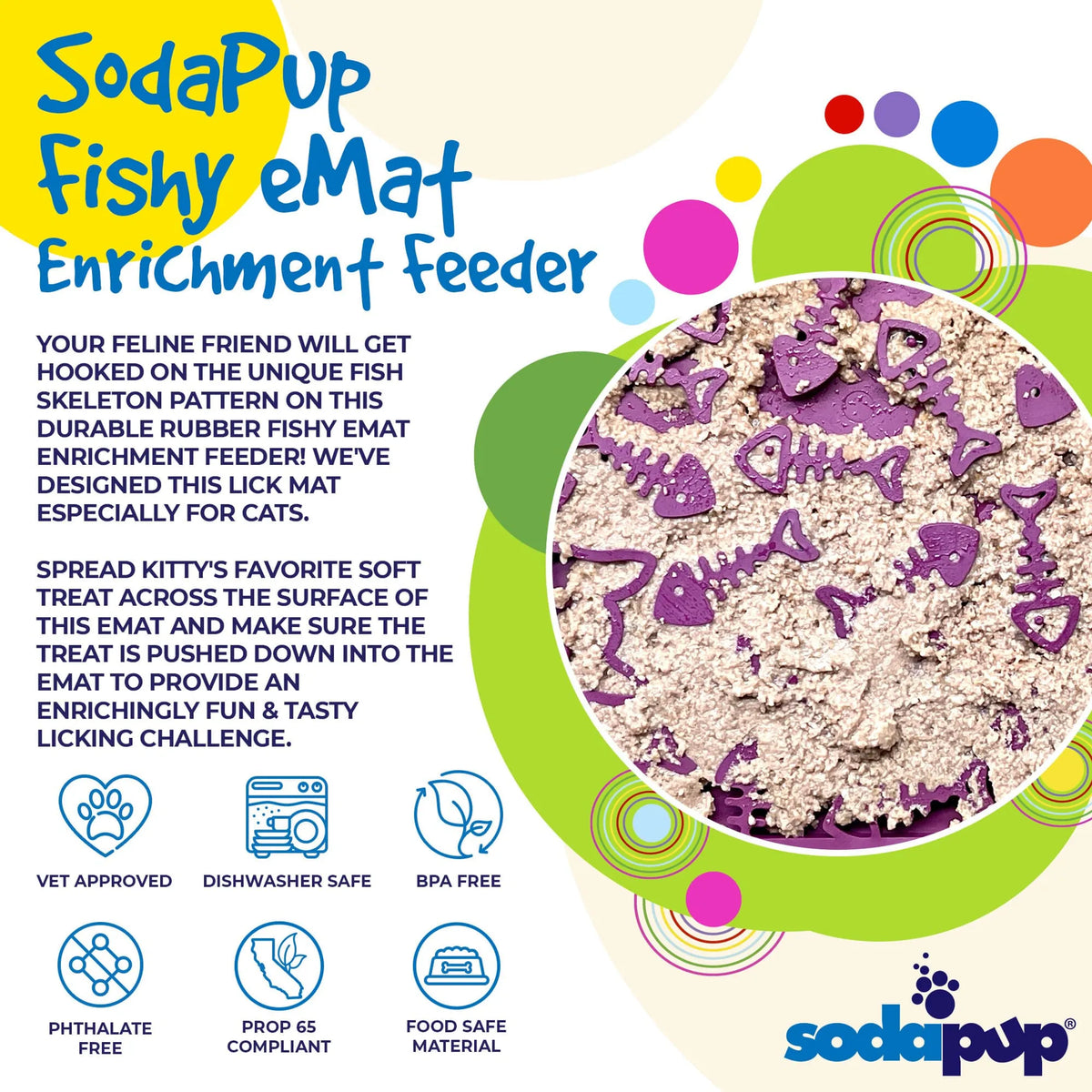 SodaPup Fishy Small Lick Mat for Dogs and Cats
