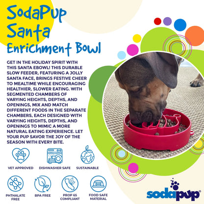 SodaPup Santa Christmas Slow Feeder Dog Bowl