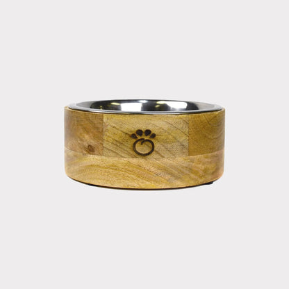 GF Pet Mango Wood Bowl with Stainless Steel Insert